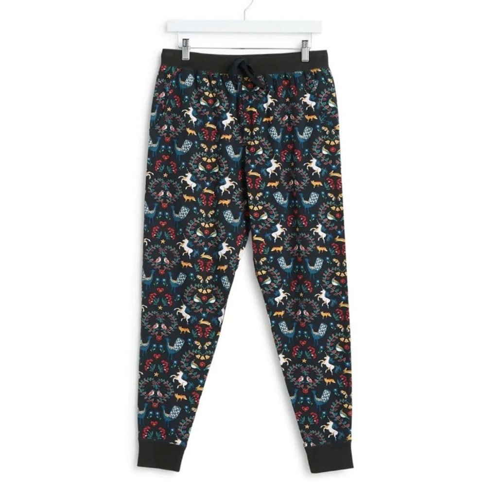 Vera Bradley Enchanting Dream Jogger Pajama Pants XL NWT Woodland Unicorn Floral